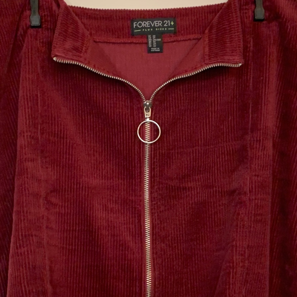 Burgundy Corduroy Mini Skirt